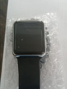 Black Smartwatch with Silver Case